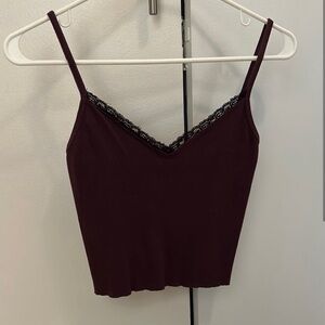 Brandy Melville Burgundy Cotton Tank Top